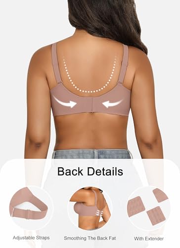 Image of Xcutting Bra for Women Wireless No Underwire Seamless Full Coverage Deep V Bralettes Everyday Comfortable Soft