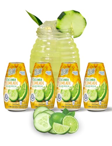 Klass Aguas Frescas Cucumber Limeade | Sugar Free Water Enhancer | 4 Ct