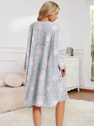 Image of CRIPOM Plus Size Moo Moos for Women Oversized Sleep Shirts for Women Oversized Nightgown with Pocket Fit S-5XL