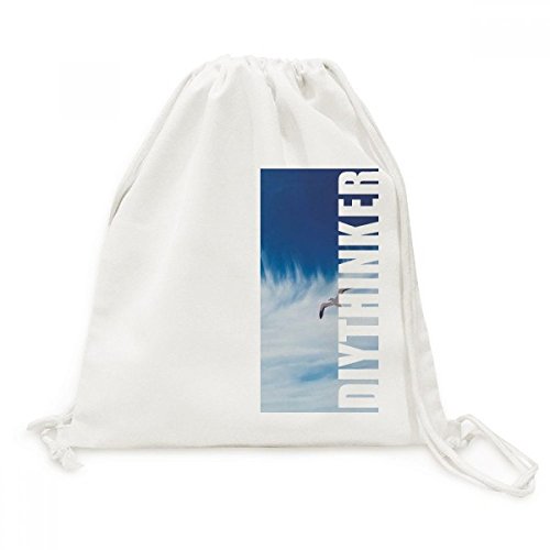 Sac de voyage en toile léger bleu ciel avec motif oiseau et nuages