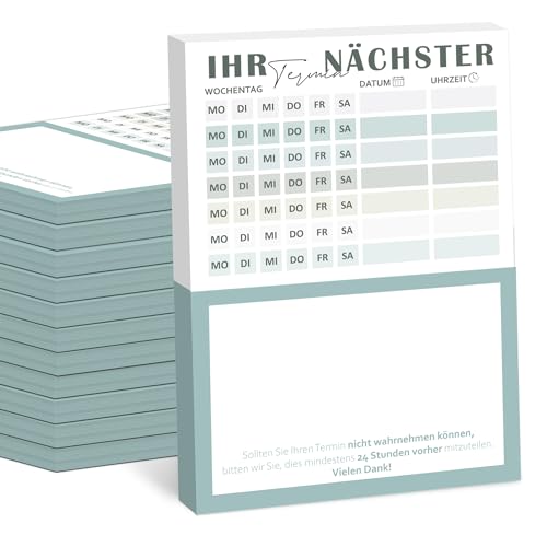 BIROYAL Terminzettel Praxis | 12 x Terminblock | Terminblöcke mit 600 Terminzetteln | DIN-A7 Terminzettel 7 Termine pro Zettel für Ärzte Heilpraktiker Physio Massage Studios Kosmetik