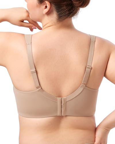 Image of HSIA Bras for Women Minimizer Full Coverage, Plus Size T Shirt Unlined Underwire Smooth Bra, Seamless Cups Joan Ultimate Soft