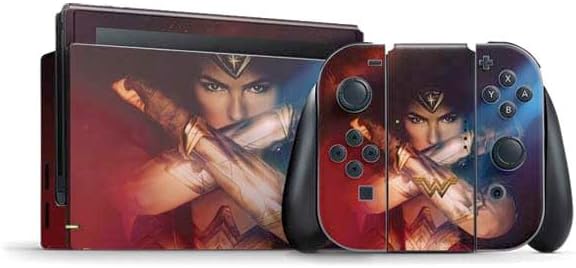 Skinit Decal Gaming Skin Compatible with Nintendo Switch Bundle - Officially Licensed DC Comics Wonder Woman Logo Design