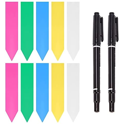 Plant Signs, 500 Plastic Plant Labels Weatherproof Garden Labels Plant Labels for Nursery Pot Garden Plant Tags Plant Labels Marker (with 2 Black Felt Pens) Cover