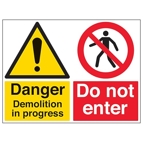 Panneau de sécurité phosphorescent grand paysage pour signalisation danger démolition