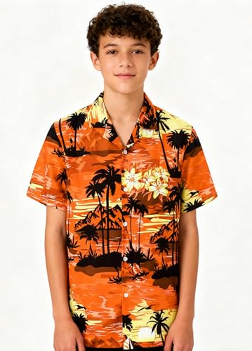 Image of Cromoncent Matching Hawaiian Outfits for Family, Dad and Son Matching Luau Beach Tropical Shirts Mommy Daughter Tropical Sets
