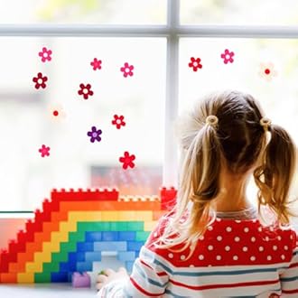 Amabro 70 PCS Flowers Car Stickers Set, Car Decals Bicycle Sticker Motorcycle Bus Scooter Vinyl Waterproof Stickers Outdoor for Window Journal Planner Laptop Luggage Decoration