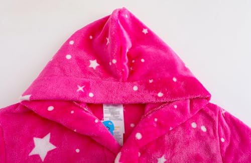 Image of Kids Hooded Bathrobe Girls Soft Plush Hooded Flannel Pajamas Sleepwear Boys Spa Robe