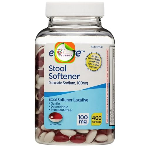 Gentle Stool Softener Capsules, 100mg, 400 Count for...