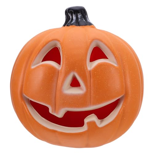DECOMELODY Linterna LED de Calabaza de Halloween Grande y Luminosa para Mesa Decoración Resistente para Jardín y Fiestas al Aire Luz Nocturna Reutilizable para Ambiente Festivo