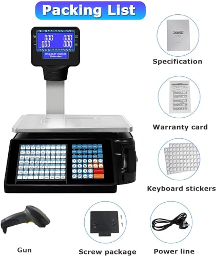Báscula digital comercial con impresora térmica y doble display miniatura 4