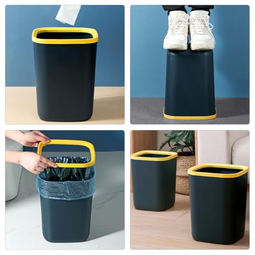 Caneca de basura cuadrada 10L azul oscuro de plástico miniatura 7