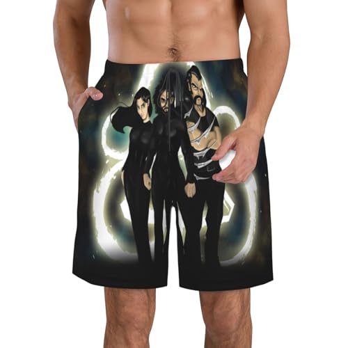 Coheed Music and Cambrias Men's Breathable Quick-Drying Beach Shorts, Suitable for Vacation, Leisure and Sports