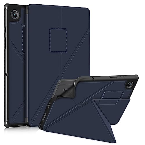 Fundas para Tablet PC For Samsung Galaxy Tab A8 2021 SM-X200 Tablet Case, Slim Stand PC Hard Back Shell Protective Smart Cover Case, Multi-Viewing Angles Folio Case Cover Auto Sleep/Wake(Dark blue)