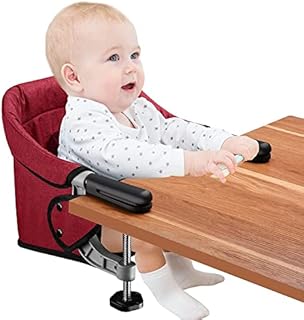 Hook On Chair, Fast Table Chair for Babies and Toddlers, Removable Seat Cushion, Tight Fixing Clip on Table High Chair (Black)