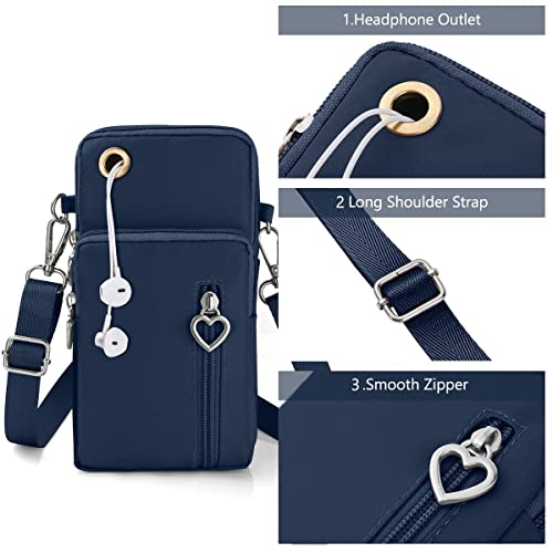 Crossbody Wallet Phone Bag for Women, Nylon Small Crossbody Shoulder Bag Arm Bag, Cell Phone Purse, with Headphone Port4