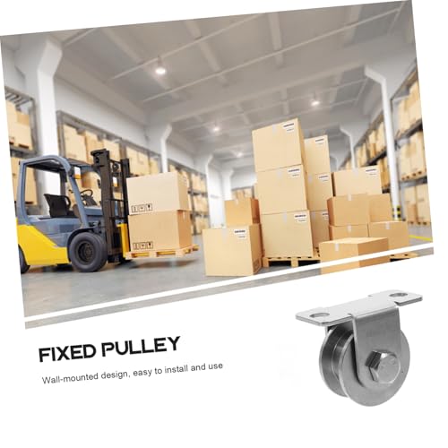 Paquete de 2 poleas de cable de acero inoxidable de 48 mm con rodamientos, poleas de cuerda pequeñas montadas en la pared para puertas correderas, aplicaciones industriales y lisas
