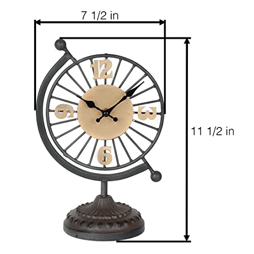 Lilys-Home-Vintage-Mantle-Clock-Silent-Non-Ticking-Stylish-Decorative-Table-Clock-Perfect-for-Living-Room-Retro-Kitchen-Tabeltop-Fireplace-Mantel-Clock-Decor-Black-and-Gold-7-Dia