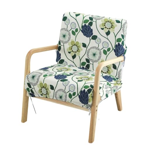 Highdi Funda de Sillón de Spandex Suave y Elástica con Estampado Floral, Funda para Butaca de Salon Protectora de Sillón con Brazo de Madera Antideslizante con Cremallera (Girasol,1 Plaza)