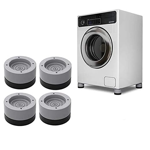 Bia Tobias 4 st tvättmaskinsfötter dynor, halkfri anti-vibration tyst gummifötter matta för tvättmaskin torktumlare maskin kylskåp höj höjd minska ljud (3,5 cm set)