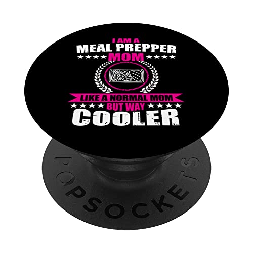 Funny Meal Prep Mom Meal Prepping For Women PopSockets Swappable PopGrip, Black