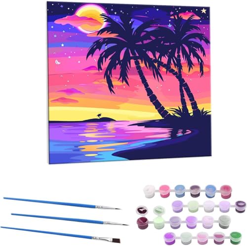 V̖؃r[` G Paint by Numbers hG Lbg l ʂ肦 lphGLoXNtg  LoXA[g uVƃANG̋, ItBX CeA rO, ւ̃Mtg 30x30cm (