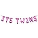 ITS A Boy Girl Twins Letter foil Balloons Children Party Decoration Birthday Party Balloons Inflatable Balloon Baby Shower Birthday Party Gender Reveal Party (ITS Twins Rose Red)