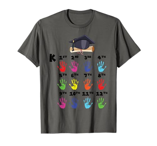 Handprint Chart Tee Grow With Me School Year Growth K-12 T-Shirt