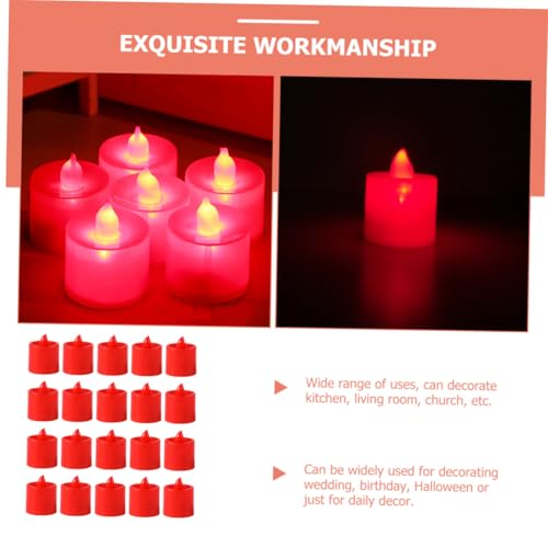 Velas cónicas LED rojas para decoración de bodas románticas y cumpleaños en exteriores 5
