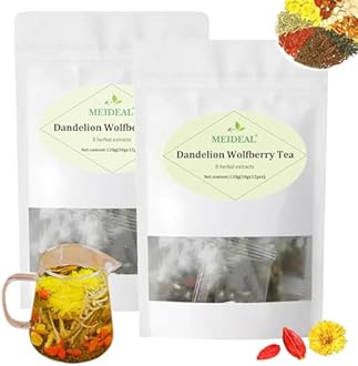 Dandelion Wolfberry Tea, Organic Kidney& Liver Health Tea, 8 Herbal Ingredien...