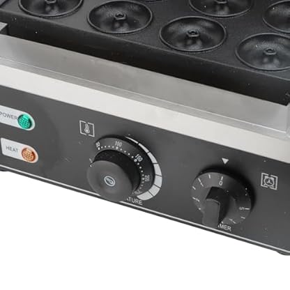Mini-Donut-Maker, Doppelseitige Elektrische Donut-Maker-Maschine mit 12 Löchern, Antihaftbeschichtet, mit LED-Anzeige, Kommerzieller Elektrischer Donut-Maker (EU-Stecker 220 V) – Bild 8
