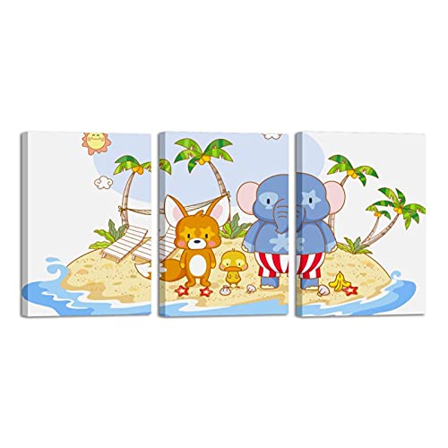 Motif animal mignon sur toile ZORE_FINE5 décoration murale moderne