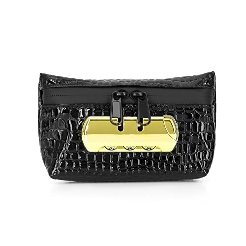 Vesta Safe Bag for Women, Pill Combination Lock Box, Medicine Lock Box (Black)