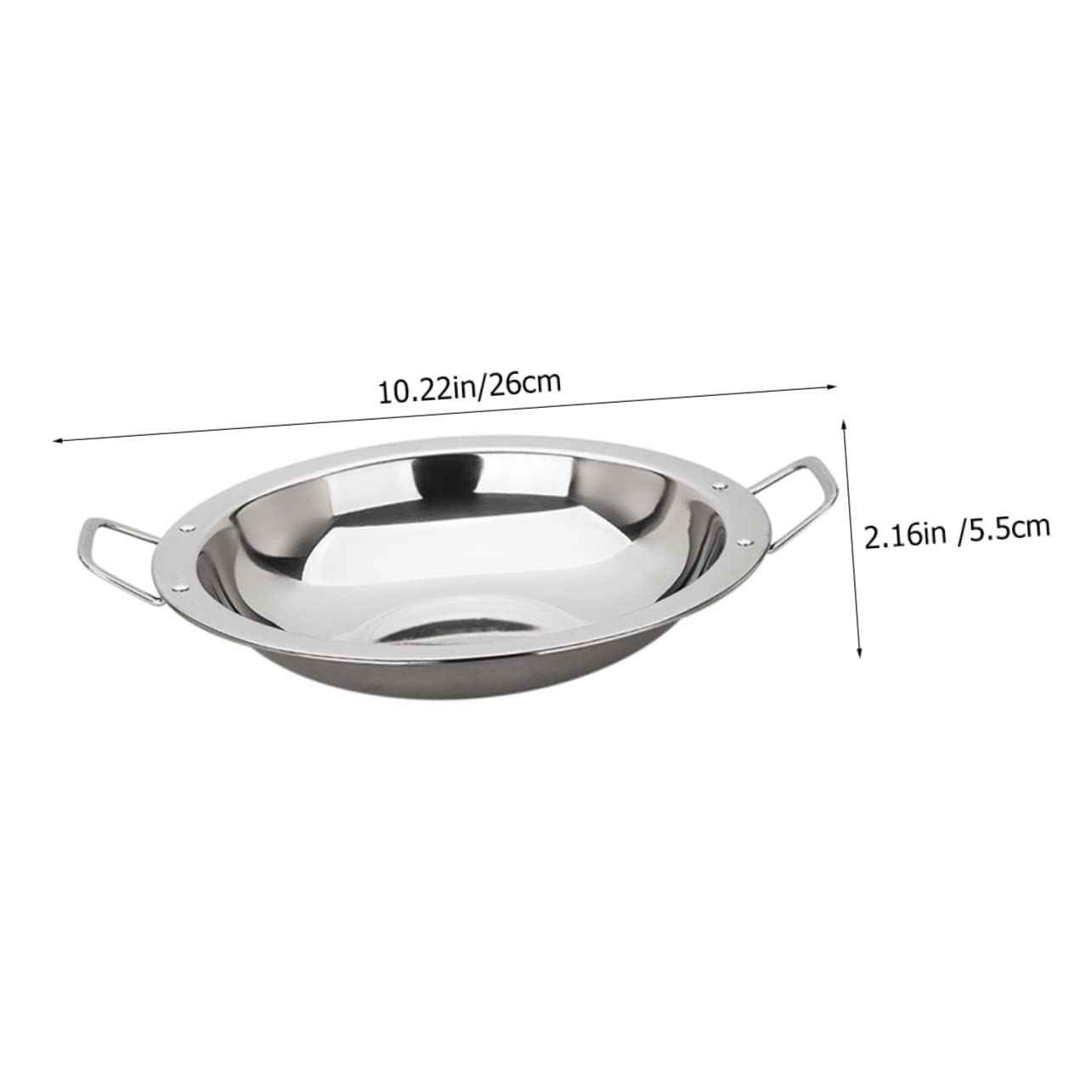 COLLBATH Household Double Handle Stainless Steel Cooking Pan Wide Edge Hot Pot Kitchen Accessory for Seafood and Stews Rapid Heating Energy Saving Cookware