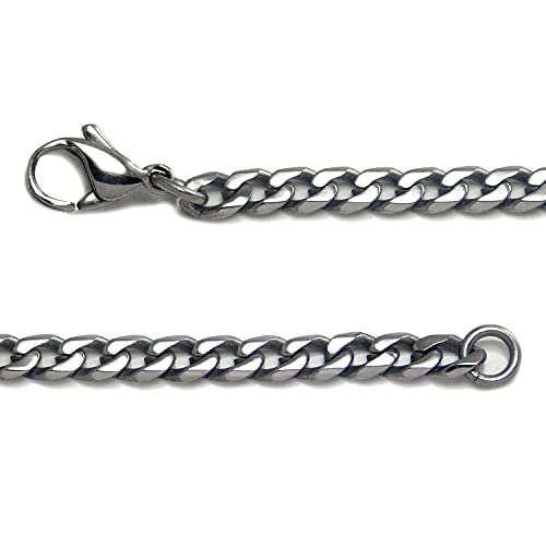 True Titanium 4MM Curb Chain Link Necklace3