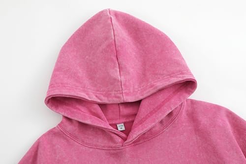 Image of Maydear Custom Vintage Washed Hoodie, Personalized Text Logo Pullover Sweatshirt for Men Women