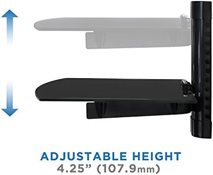 Mount-It! Floating TV Shelf, Tempered Glass, 17.6 lbs, Black - 4