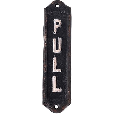NIKKY HOME Antique Cast Iron Hardware Pull Door Sign for Home Business Shop Decor Cover
