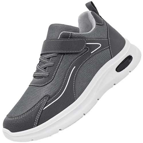 AZMAHT Scarpe per Diabetici Uomo Estive Scarpe Donna Strappo Scarpe Ginnastica a Strappo Scarpe Pianta Larga Scarpa Scarpe Ortopediche,Men Grey,41/255mm