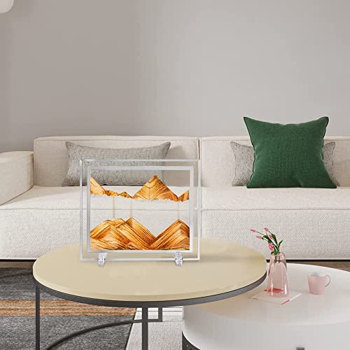 Image of NYRWANA Moving Sand Art Picture Glass Liquid Wall Painting 3D Deep Sea Sandscape Natural Landscape in Motion Display Flowing Sand Frame Relaxing Home Decor (12 inch, Orange)