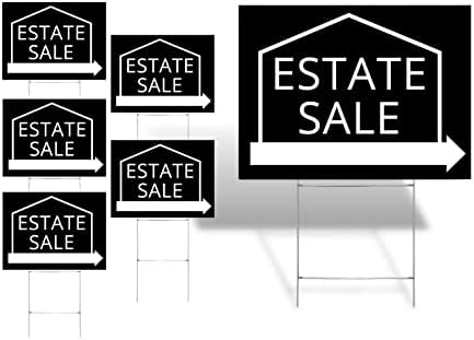 Estate Sale Signs Multi-Pack – Premium LARGE 24” x 18” Estate Sale Signs with Stakes – Professional Double-Sided Signs with Directional Arrows & Heavy Duty Yard Sign Stakes (3)