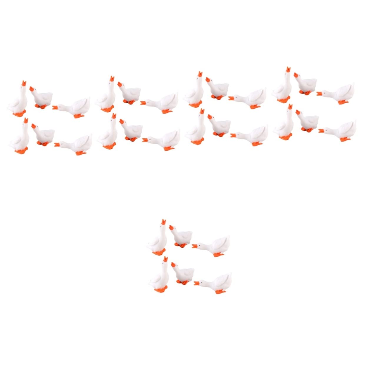 Amosfun 30 Pcs Big White Goose Ornament Desktop Decor Car Models Car Decoration Miniature Animal Statues Miniature Goose Figurines Goose Sculpture Goose Figurines Goose Figurine for Home