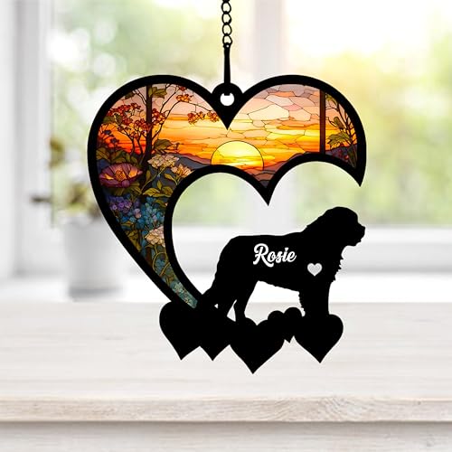 NAZENTI Atrapasueños personalizado de San Bernardo, atrapasueños personalizado de San Bernardo para pérdida de mascotas, adorno conmemorativo de San Bernardo, regalo de condolencias por pérdida de NAZENTI Atrapasueños personalizado de San Bernardo, atrapasueños personalizado de San Bernardo para pérdida de mascotas, adorno conmemorativo de San Bernardo, regalo de condolencias por pérdida de