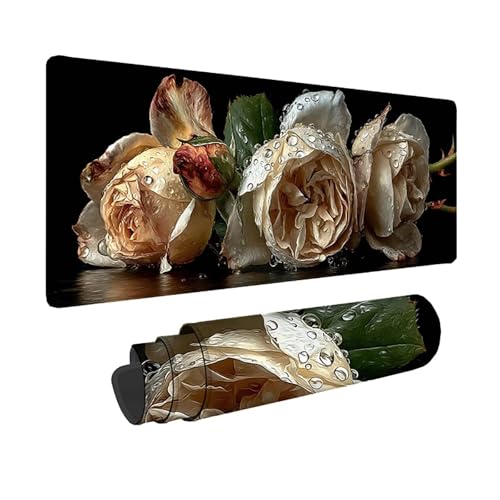 Tapis de souris rose antidérapant et imperméable de taille XXL pour une protection de bureau gamer