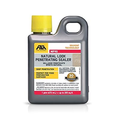 FILA Solvent Based Sealer MP90 1 Pt. Sealer ideal for Granite Countertops, Natural Stone, Polished Porcelain and Marbles, Natural Look, Water Repellent.