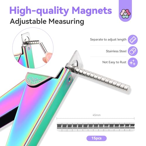 Image of SAVILAND Chameleon Acrylic Nail Clipper with 15PCS Magnetic Sizer Trimmer | Features sharp trimmer for false tips. Professional manicure tech tools and accessories for salon and DIY home use.