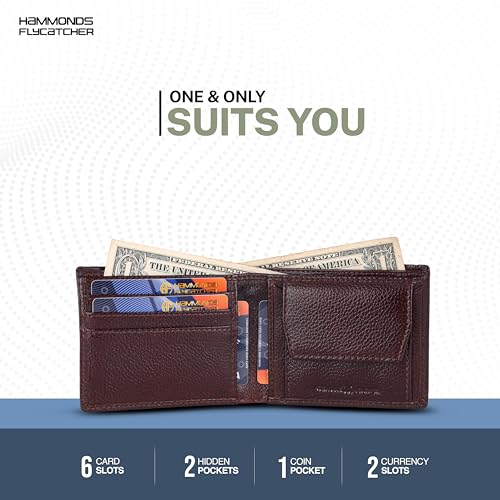 HAMMONDS FLYCATCHER Wallet for Men Leather Original, Mens Wallet, Leather Wallets for Men Stylish, Bi-Fold Wallets for Man, 6 Card Slots, Easy Access Card Slots, Coin Pocket, Gift for Mens - Brown 5 41iWXJ4TQyL
