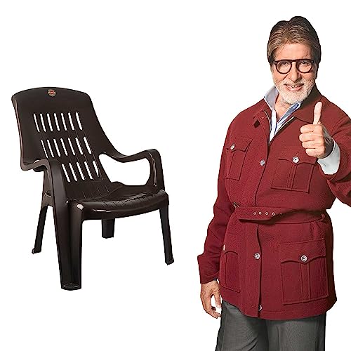 Image of Cello Comfort Plastic Relaxed Armchair, Set of 6 (Ice Brown)