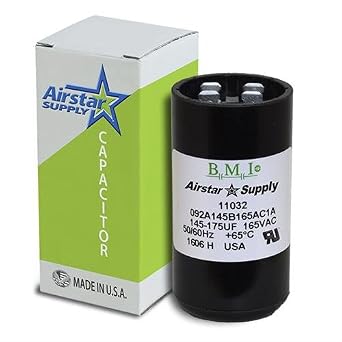 145-175 uF x 165 VAC - BMI Start Capacitor # 092A145B165AC1A - Made in the USA