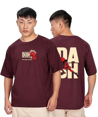 Image of SHODOX Bio-Washed Anti Bacterial 100% Pure Cotton Men's Oversized Aesthetic Premium Printed T-Shirt | Cozy Soft, Less Wrinkles Loose Fit, Drop Shoulder, Korean Baggy Style Tees for Mens